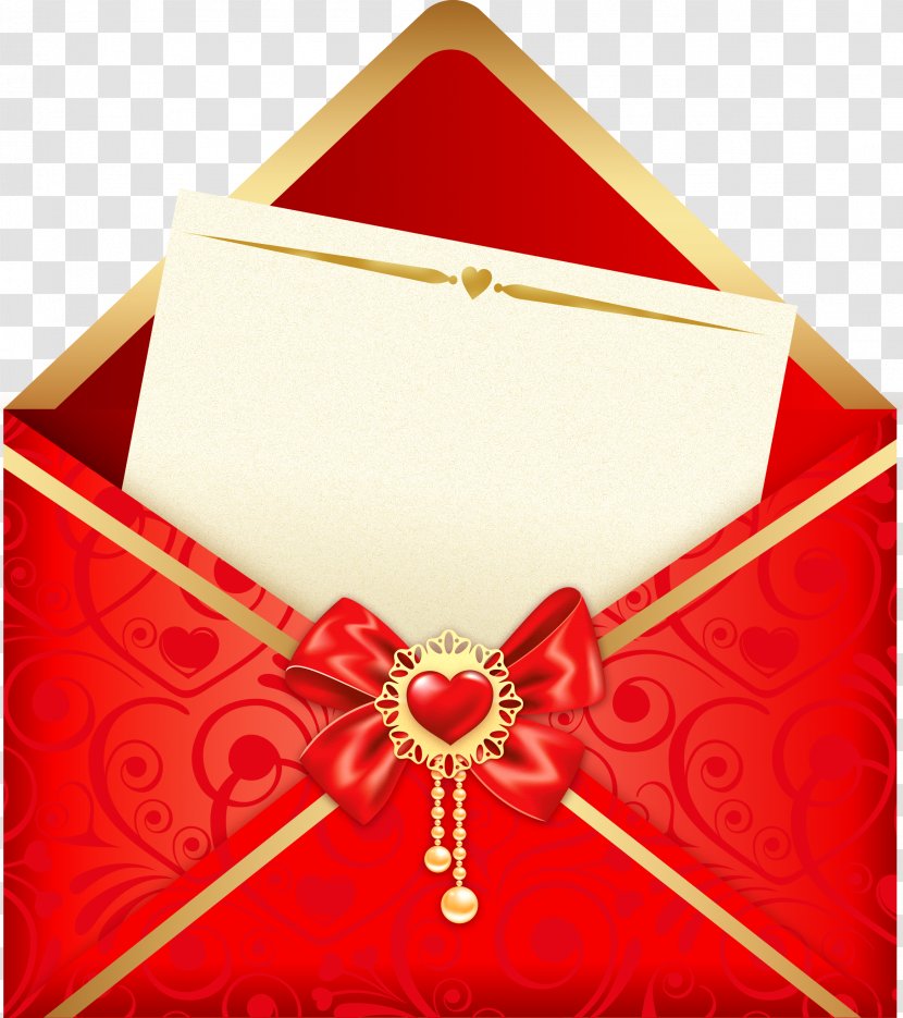 Wedding Invitation Valentine's Day Heart Clip Art - Rectangle - Envelope Mail Transparent PNG