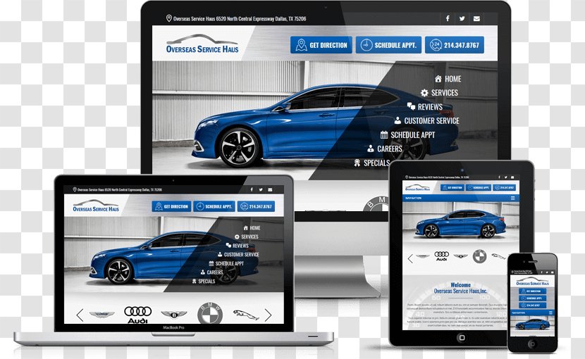 Car Door Automobile Repair Shop Web Design - Compact Transparent PNG