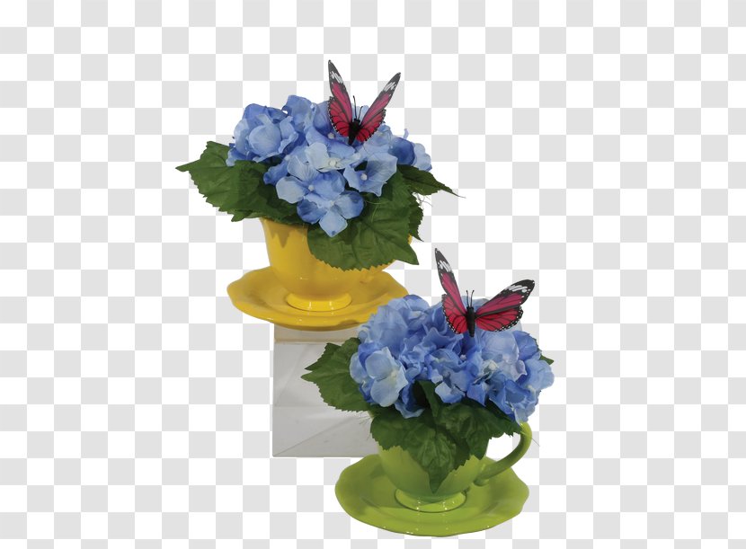 Floral Design Flowerpot Artificial Flower Cut Flowers - Cobalt Blue - Silk Hydrangeas Transparent PNG