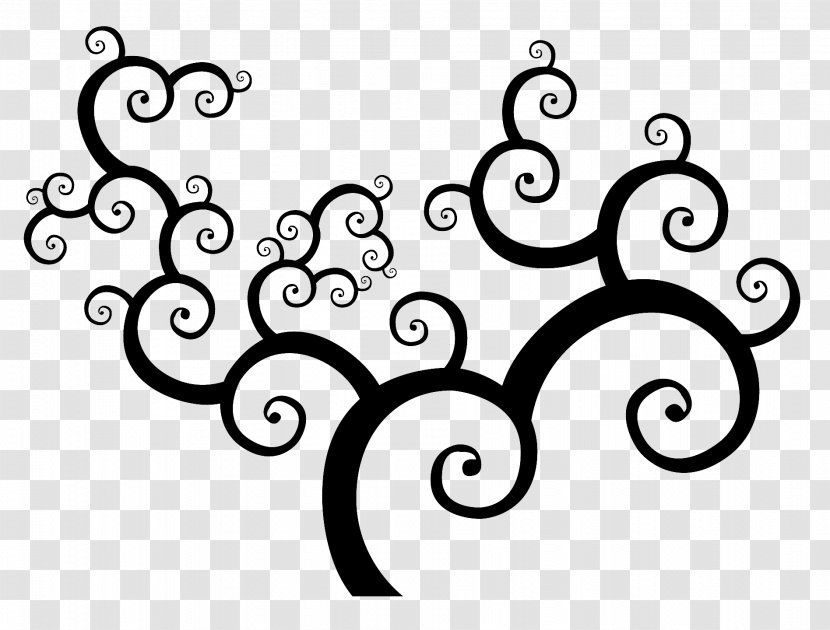 Clip Art - Black And White - Swirl Transparent PNG
