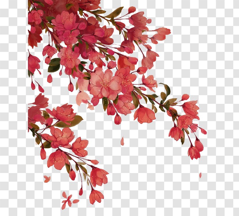 Red Begonia - Leaf - Tree Branches Transparent PNG
