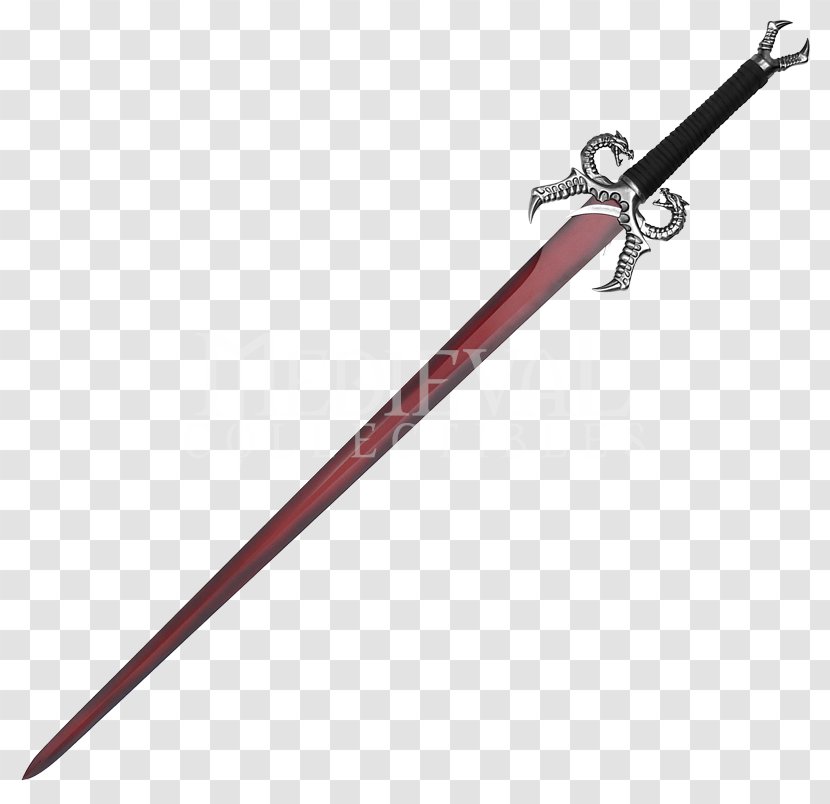 Sword Middle Ages Dragon Blade Fantasy - Ski Pole Transparent PNG