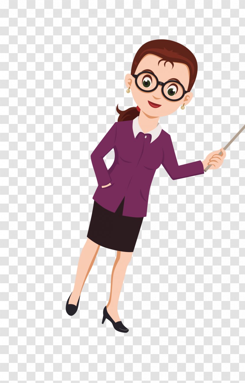 Cartoon Teacher Drawing - Flower - Female Transparent PNG