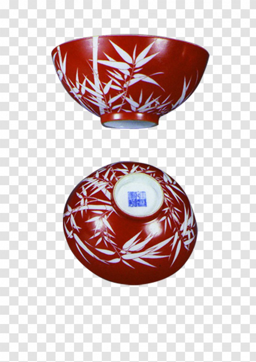 Bowl Porcelain Ceramic - Blue And White Pottery - Real Vintage Red Transparent PNG