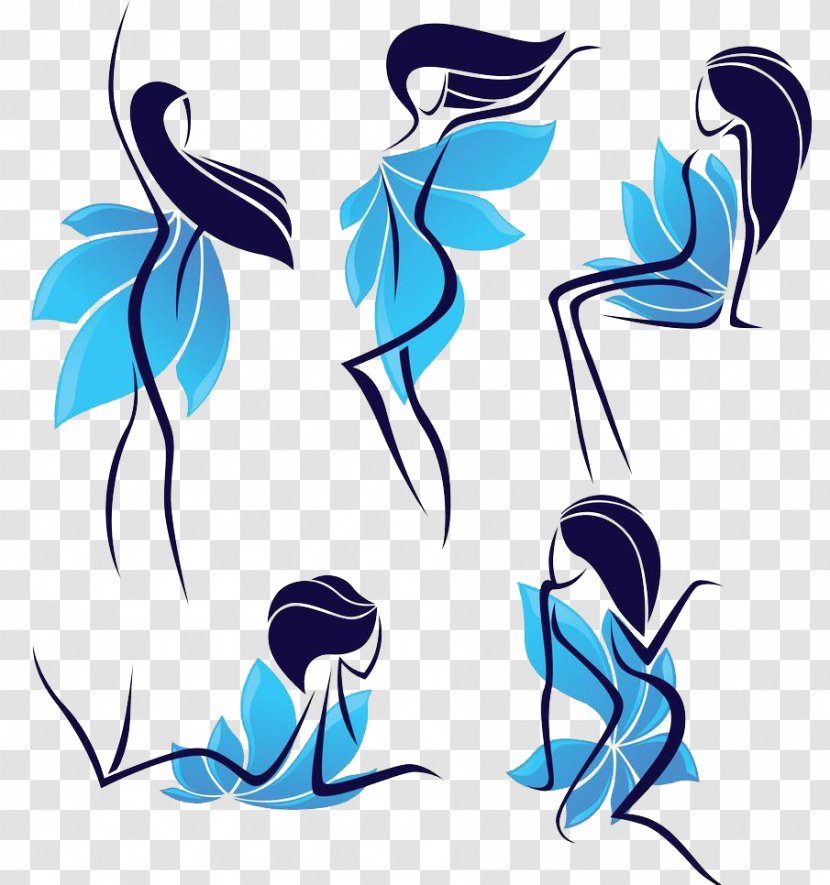 Woman Euclidean Vector Silhouette Illustration - Shape - Creative Cartoon Hand-drawn Line Dancers Transparent PNG