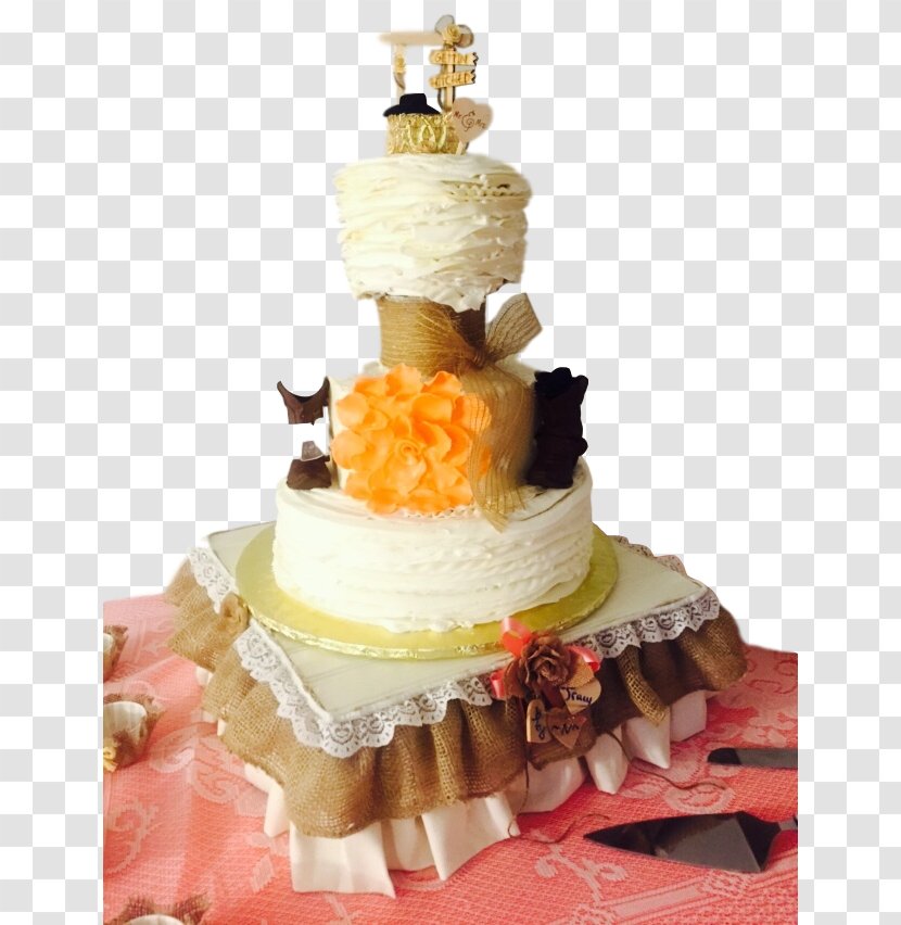 Buttercream Wedding Cake Sugar Decorating - Tortem Transparent PNG