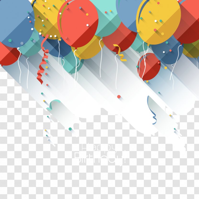Birthday Cake Balloon Greeting Card - Happy To You - Colorful Balloons String Transparent PNG