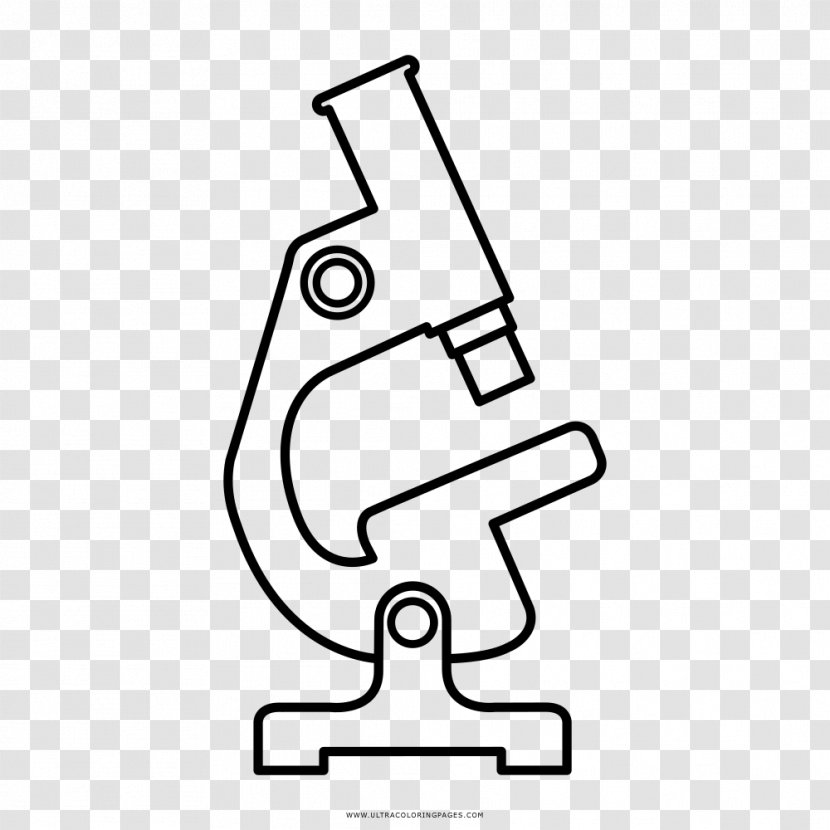 Drawing Black And White Coloring Book Microscope - Technology Transparent PNG