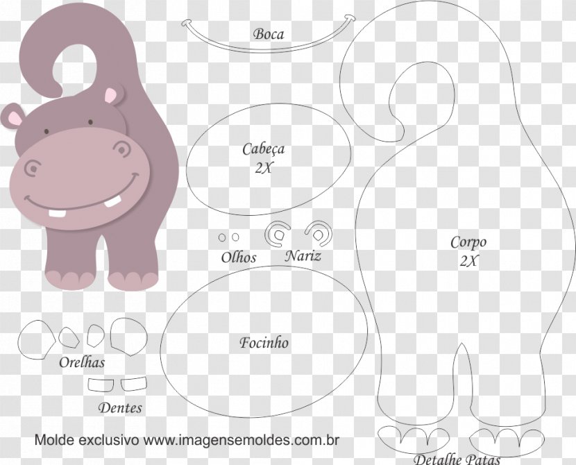 Hippopotamus Molde Paper Cat Handicraft - Cartoon - Pinguim Transparent PNG