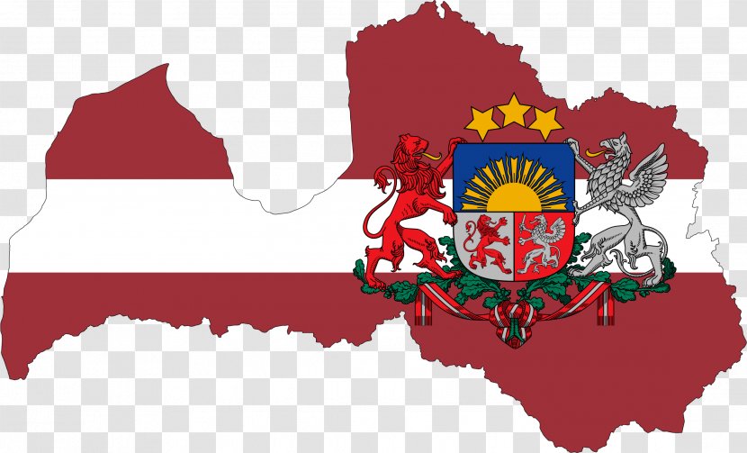 Flag Of Latvia Vector Map - Cartography - National Day Big Hui Transparent PNG