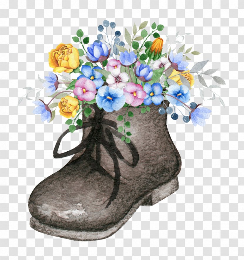 Flower Paper Greeting & Note Cards Decoupage - The Flowers In Shoes Transparent PNG