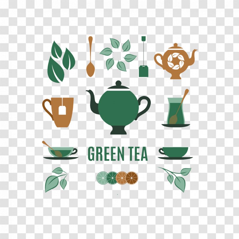 Green Tea Sweet Teapot - Organism - Set Transparent PNG