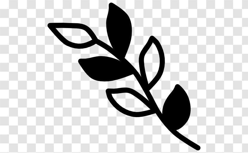 Clip Art Plant Stem Flower Leaf Line - Blackandwhite - Twig Transparent PNG