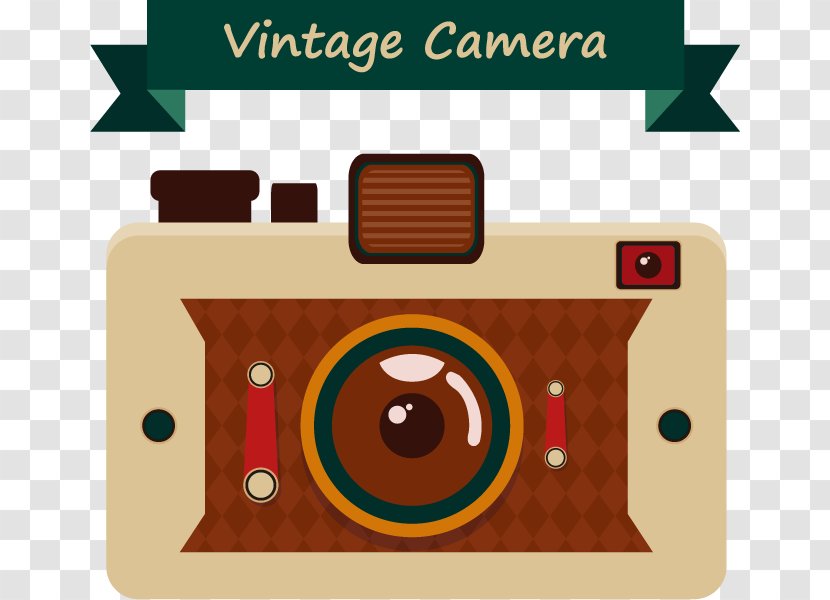 Instant Camera Photography - Lens - Vector Retro Brown Transparent PNG