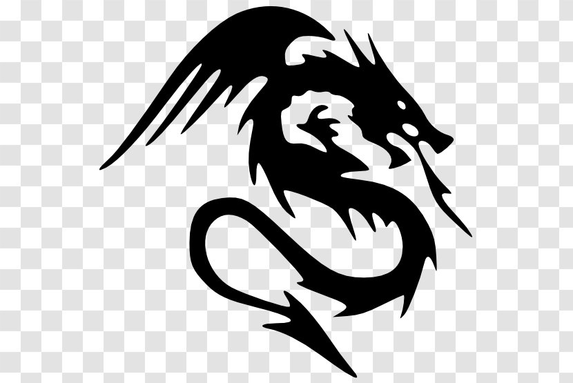 Dragon Black And White Clip Art - Illustration - Tattoos High-Quality Transparent PNG