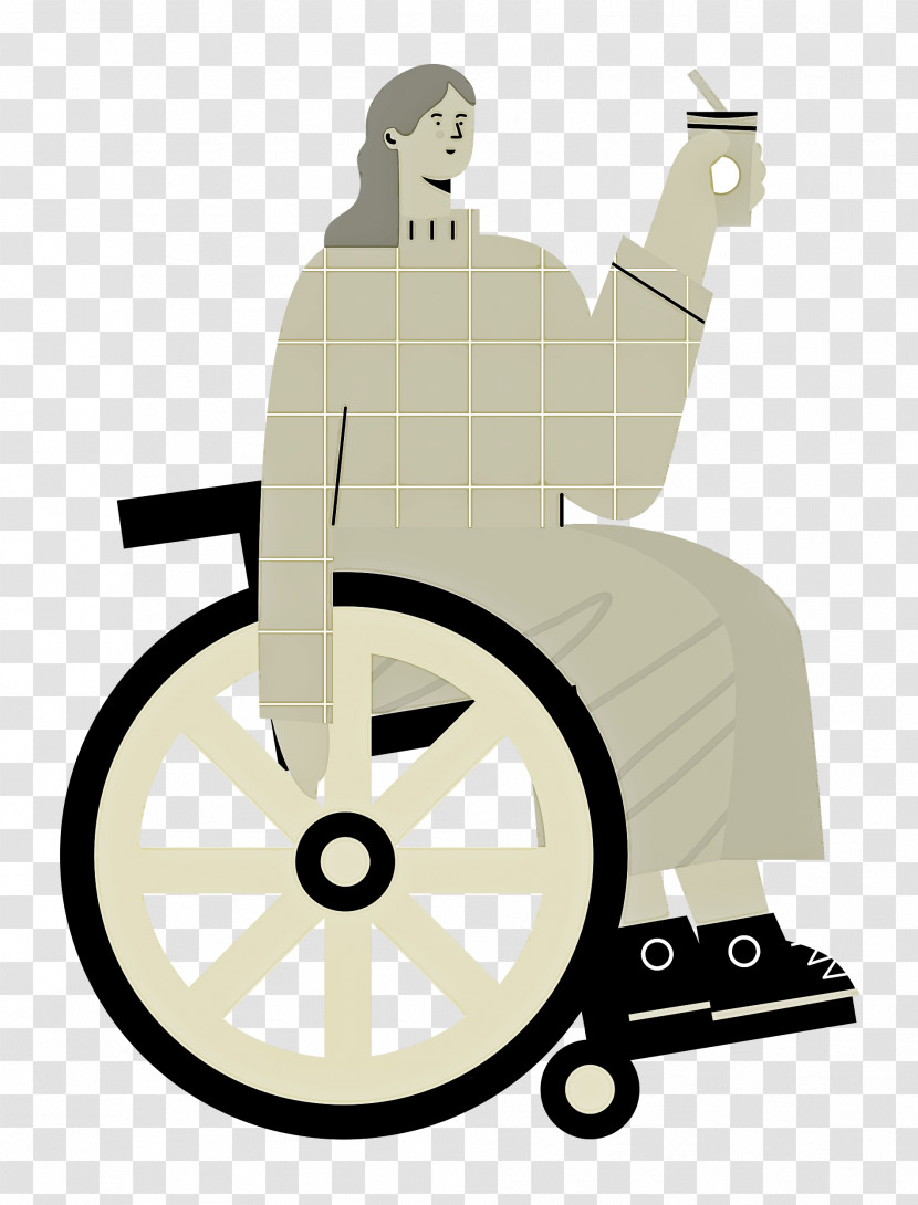 Sitting On Wheelchair Woman Lady Transparent PNG