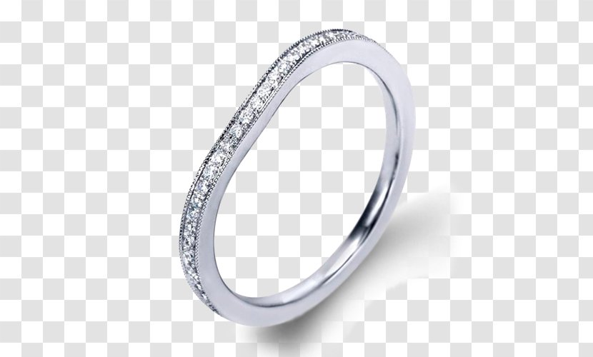 Wedding Ring Silver Body Jewellery Diamond - Curve Transparent PNG