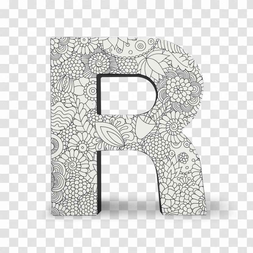 Block Letters Coloring Book Alphabet - R Transparent PNG