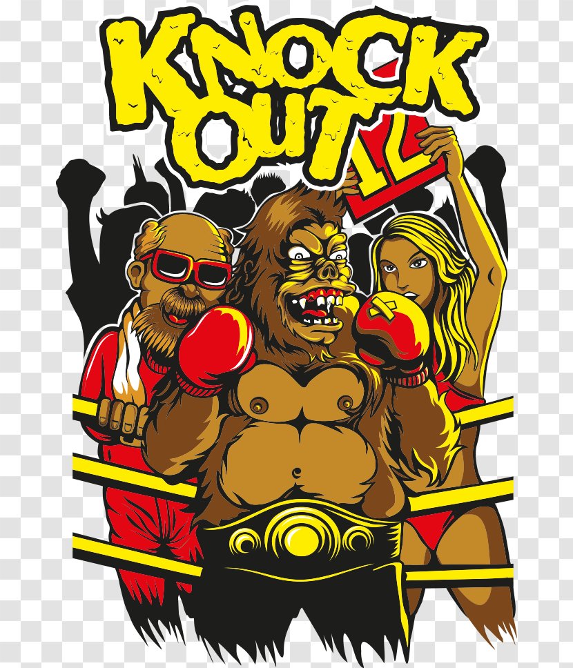 T-shirt Boxing Cartoon - Glove - Vector Orangutan Boxer Transparent PNG