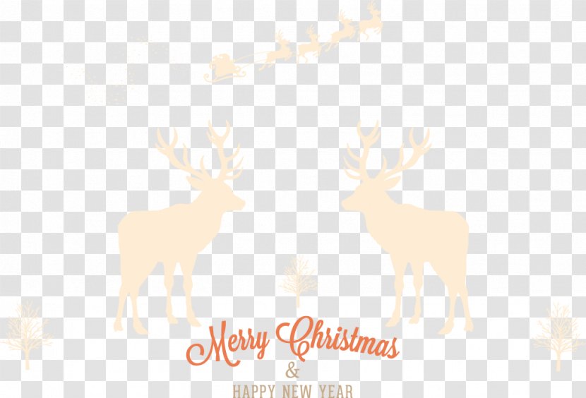 Reindeer Yellow Pattern - Brown - Vector Retro Santa's Sleigh Transparent PNG