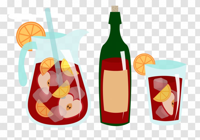 Sangria Wine Juice Cocktail Soft Drink - Summer Fruit Herbal Tea Transparent PNG