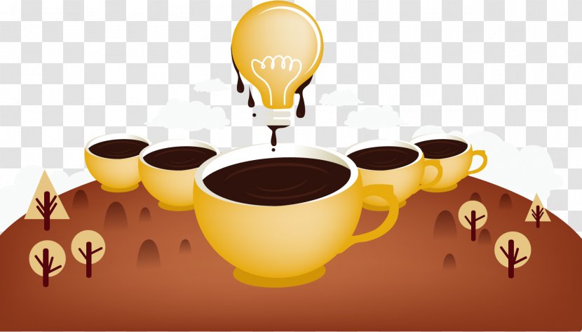 Coffee Espresso Breakfast Cafe - Vector Bulb Transparent PNG