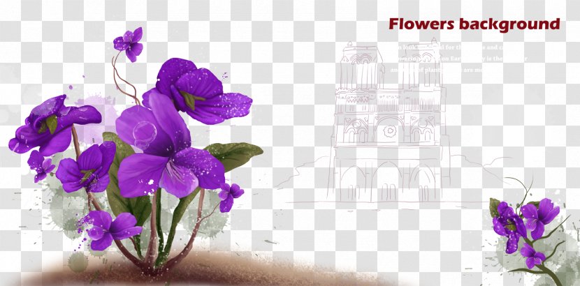 Flower Purple Google Images Watercolor Painting - Fundal - Butterfly Image Source File Transparent PNG