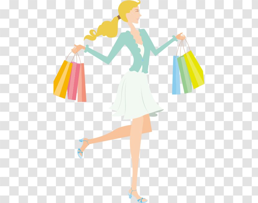Fashion Shopping Woman - Frame - Carrying Bags Slender Beauty Transparent PNG