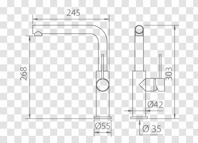 Door Handle Technical Drawing Diagram - Material - Design Transparent PNG