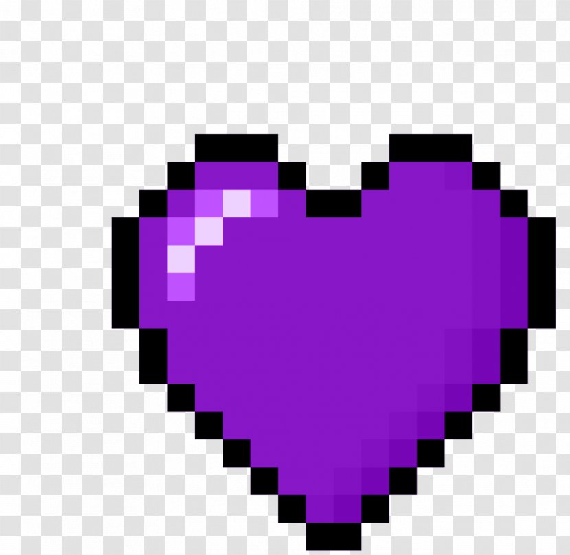 Minecraft Synonyms And Antonyms Heart Pixel Art - 2d Computer Graphics - Purple Transparent PNG
