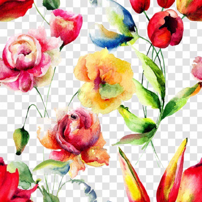 Flower Watercolor Painting Floral Design Petal Pattern - Beautiful Flowers Background Transparent PNG