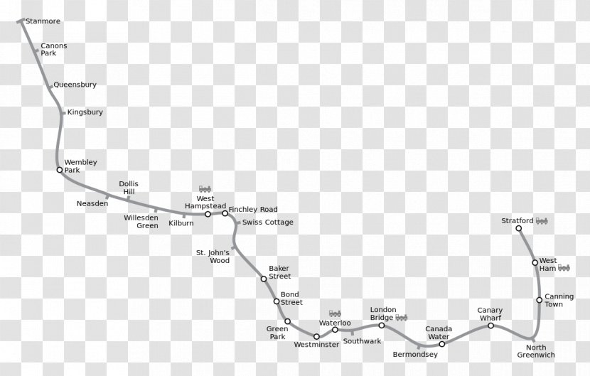 Jubilee Line London Underground Metropolitan Bakerloo Waterloo & City - Central - Silver Jubile Transparent PNG
