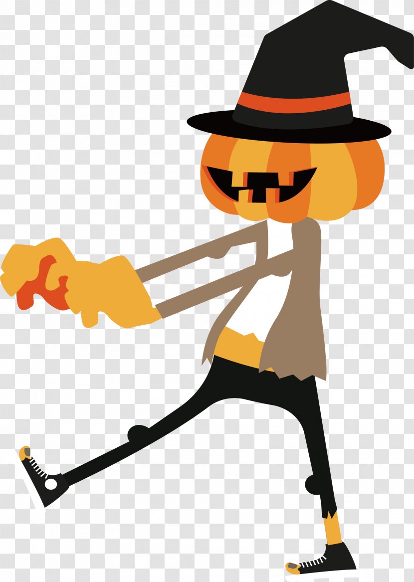 Pumpkin Head Scratching - Drawing - Art Transparent PNG