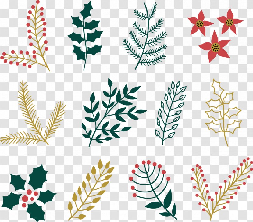 Christmas Plants Decoration Ornament Euclidean Vector - Tree - Decorative And Flowers Transparent PNG