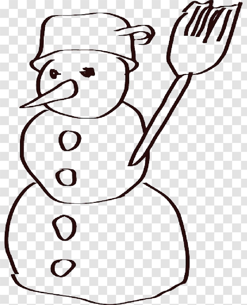 Clip Art Vector Graphics Snowman Christmas Day - Blackandwhite Transparent PNG