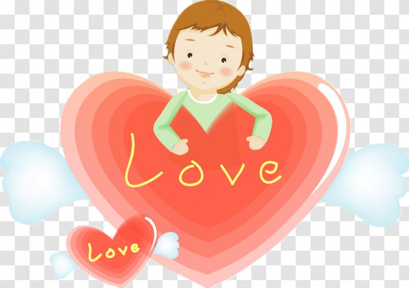 South Korea Child Cartoon Illustration - Holding A Love Transparent PNG