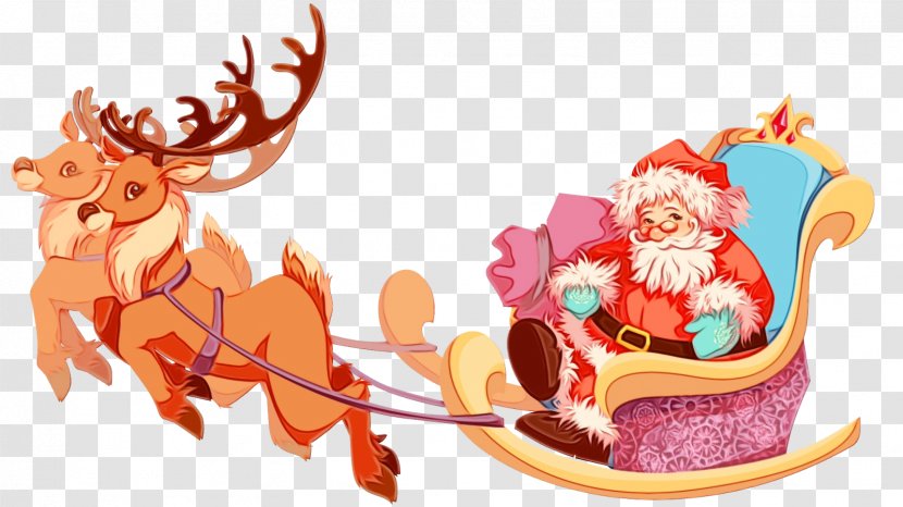 Christmas Santa Claus - Paint - Deer Eve Transparent PNG