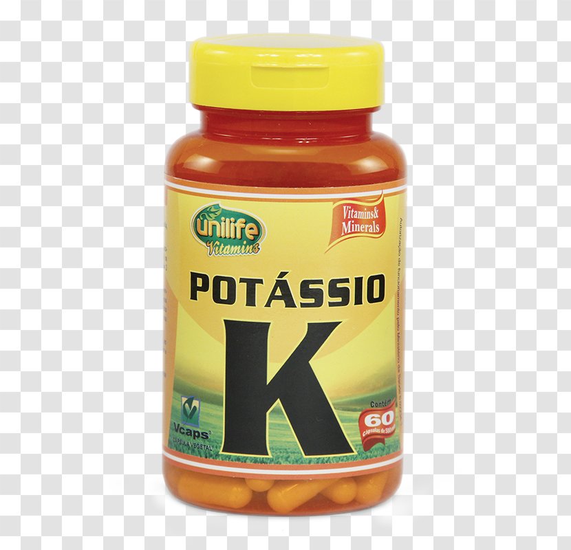 Dietary Supplement Capsule Vitamin Unilife Potássio K 60 Cápsulas Potassium - Linha De Peixe Transparent PNG