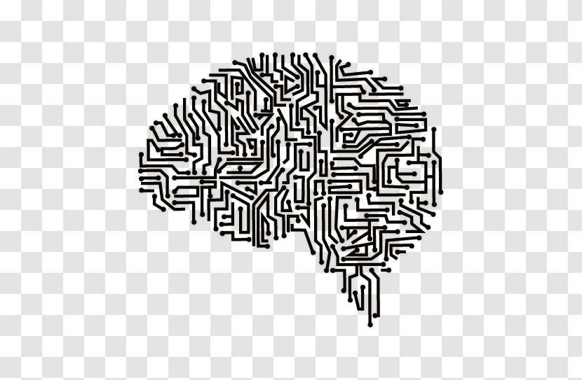 Human Brain Digital Revolution Agy Artificial Intelligence Cerebrum - Cartoon - Vector Hand-drawn Transparent PNG