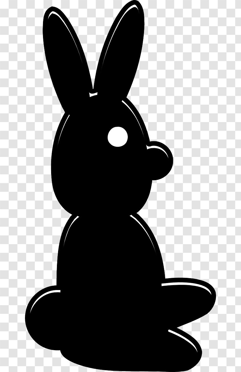 Easter Bunny Rabbit Hare Clip Art - Monochrome Transparent PNG