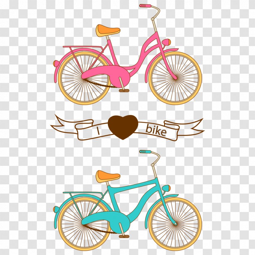 Bicycle Cartoon Cycling - Vector Bike Lovers Transparent PNG
