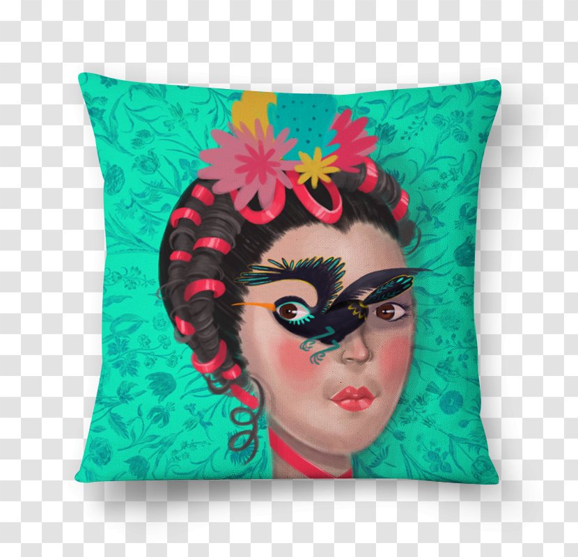 Throw Pillows Cushion Teal - Frida Kalo Transparent PNG
