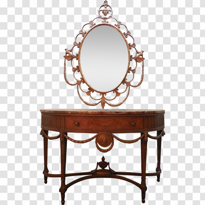 Table Inlay Furniture Marquetry Mirror - Bathroom Accessory - Console Transparent PNG