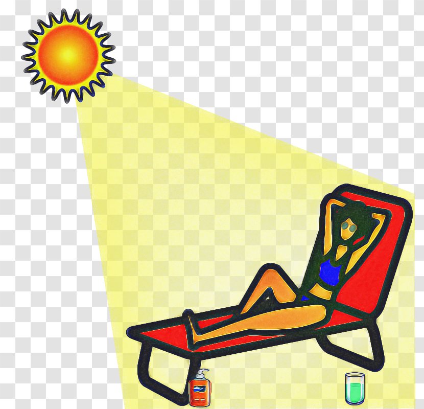 Yellow Background - Folding Chair Sticker Transparent PNG