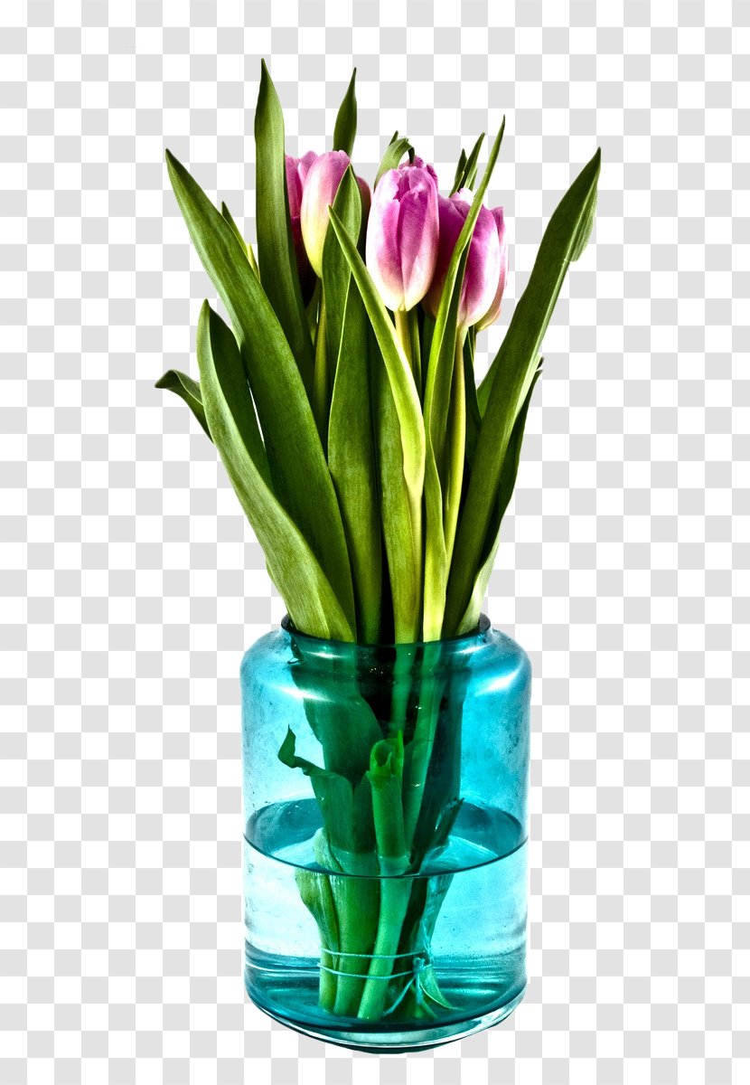 Flower Bouquet Vase Tulip Ornament - Floral Ornaments Transparent PNG