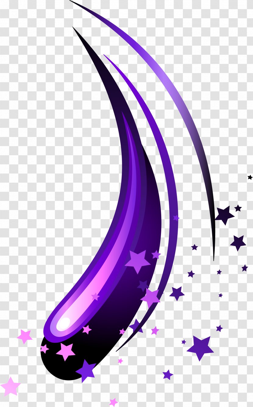 Infant Phonograph Record Room Child Sticker - Cartoon - Hand Drawn Purple Star Arc Transparent PNG