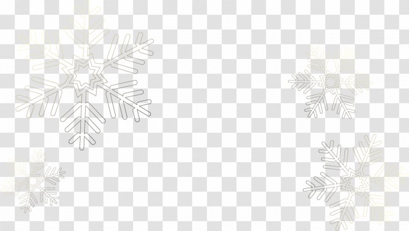 White Pattern - Black - Snowflake Lines Floating Material Transparent PNG