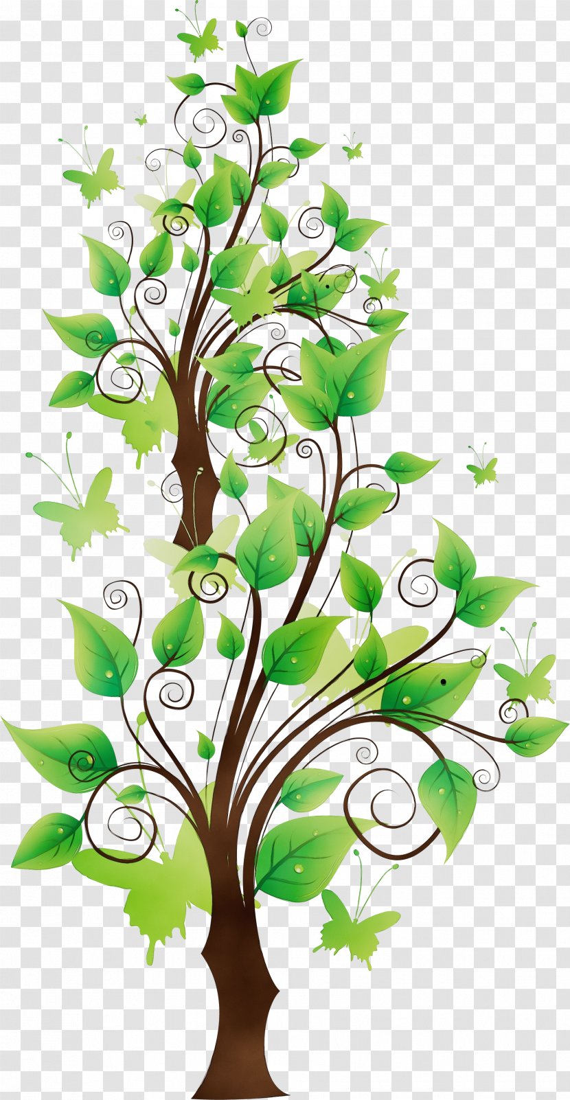 Watercolor Flower Background - Tree - Plant Stem Leaf Transparent PNG