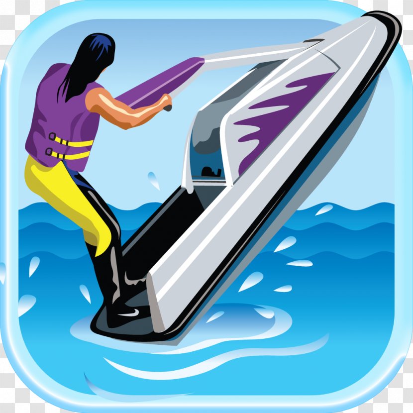 Clip Art - Electric Blue - Skiing Transparent PNG