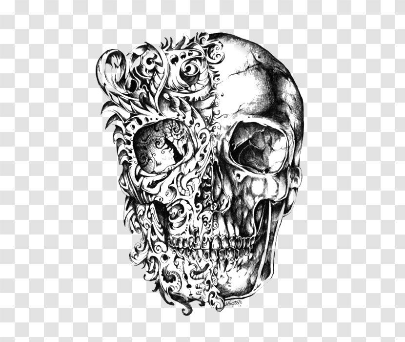 Calavera Skull Drawing Tattoo Skeleton - Creative Transparent PNG